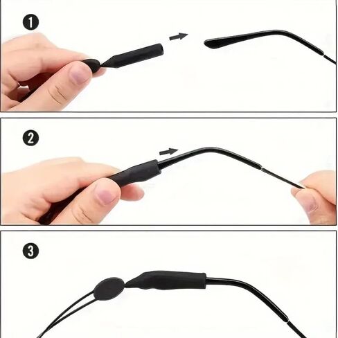 4pcs, Cool Classic Black Glasses Straps, Adjustable Sunglasses Lanyards, Comfortable Practical Glasses Fixers, Outdoor Sports Eyewear Retainers in Saudi Arabia