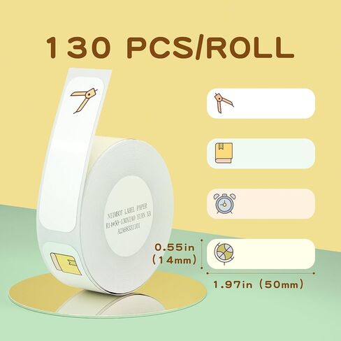 NIIMBOT Labels for D11/D110/D101 Label Maker, Waterproof, Oil-Proof Sticker Labels for JADENS D110&D11 Label Maker, Refill Label Paper 0.55'' x 1.57''(14x40mm), 1 Roll of 160 (CuteProne) in Kuwait