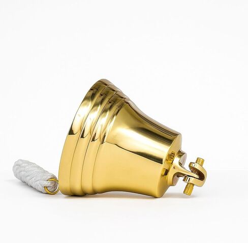 Hanging Bell | Hanging Bell for Door, Reception, School, Outdoor, Indoor, Dinner & Chruch | Heavy Aluminum | Nautical Ship Bells (Gold, 4 Inch) in Saudi Arabia
