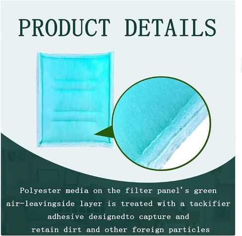 AUC Paint Booth Tacky Intake Filter Pad Series 55، 20 بوصة × 20 بوصة (20 / علبة) مرشح سحب حجيرة الرش مع إطار دعم الأسلاك الداخلية in Kuwait