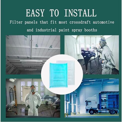 AUC Paint Booth Tacky Intake Filter Pad Series 55، 20 بوصة × 20 بوصة (20 / علبة) مرشح سحب حجيرة الرش مع إطار دعم الأسلاك الداخلية in Kuwait