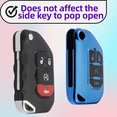Compatible with Jeep Key Fob Cover,Leather Keychain Soft TPU Protection Key Case for 2018 2019 2020 2021 2022 2023 Jeep Wrangler Gladiator JL JLU Rubicon 4 Buttons Smart Key,A Green in Saudi Arabia