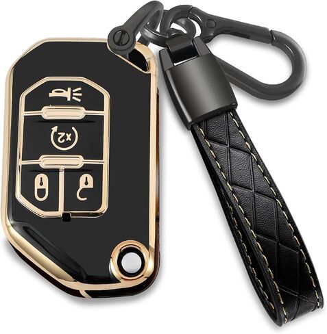 Compatible with Jeep Key Fob Cover,Leather Keychain Soft TPU Protection Key Case for 2018 2019 2020 2021 2022 2023 Jeep Wrangler Gladiator JL JLU Rubicon 4 Buttons Smart Key,A Green in Saudi Arabia