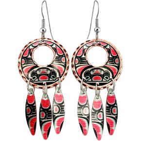 أقراط الطوطم الشمالية الغربية الأصلية من أقراط الساحل الغربي، طوطم النسر، طوطم الدب، طوطم الغراب، قناع الطوطم، مجوهرات الذئب هيدا إنيان in Kuwait