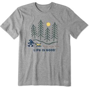 Life is Good Men's Crusher Tee, Short Sleeve Cotton Graphic T-Shirts, Bernese Hiking Through The Woods in Saudi Arabia