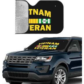 Vietnam Veteran Car Windshield Sun Shade Foldable Car Umbrella Sunshade Cover Protect Vehicle from Uv Sun Car Truck SUV Auto Accessories in Saudi Arabia