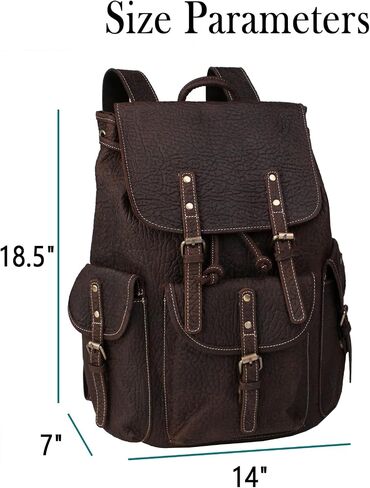 Genuine Leather Men'S Retro Backpack Suitable for 16-Inch Laptops for Business Travel Daily Backpack（9045-Brown） in Saudi Arabia