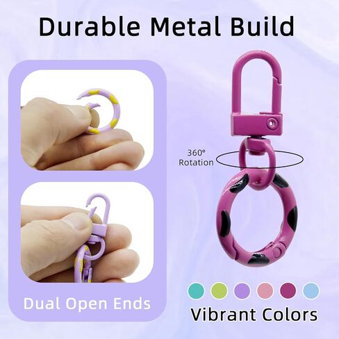 6-Color Metal Keychain Carabiner Clips, 360° Swivel Lobster Claw Clasps with O Rings for Jewelry Making,DIY Crafts, Bag Purse Accessories in Saudi Arabia