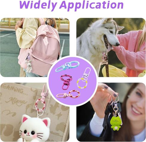 6-Color Metal Keychain Carabiner Clips, 360° Swivel Lobster Claw Clasps with O Rings for Jewelry Making,DIY Crafts, Bag Purse Accessories in Saudi Arabia