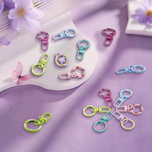 6-Color Metal Keychain Carabiner Clips, 360° Swivel Lobster Claw Clasps with O Rings for Jewelry Making,DIY Crafts, Bag Purse Accessories in Saudi Arabia