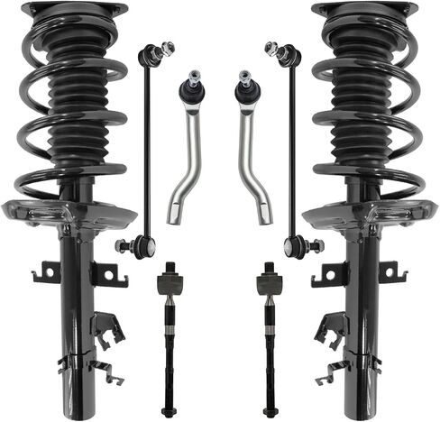 Detroit Axle - Front Suspension Kit for 2014-2020 Nissan Rogue 2017-2020 Rogue Sport 2017-2019 Qashqai, 2 Struts with Coil Spring 4 Inner Outer Tie Rods 2 Sway Bar Links Replacement in Saudi Arabia