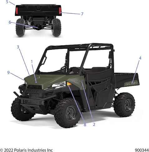 Polaris Ranger Box Decal, Ranger, Red, Right, Genuine OEM Part 7192025, Qty 1 in Saudi Arabia