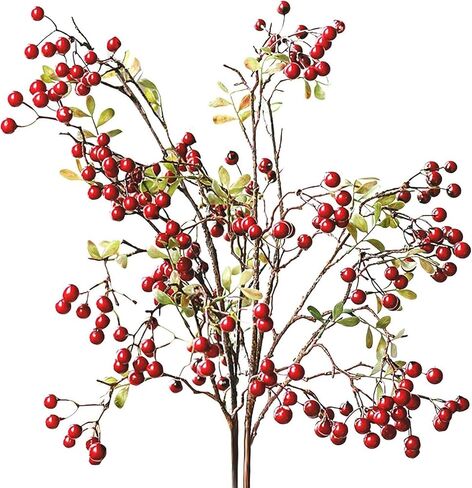 2Pack 27.56Inches Red Leaves Branch Artificial Pip Berry Stems,Spray Picks Handmade Leaves Branch Picks for Christmas Holiday Decor Table Home Wedding (Red) in Saudi Arabia