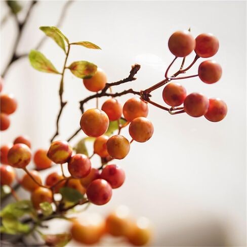 2Pack 27.56Inches Red Leaves Branch Artificial Pip Berry Stems,Spray Picks Handmade Leaves Branch Picks for Christmas Holiday Decor Table Home Wedding (Red) in Saudi Arabia