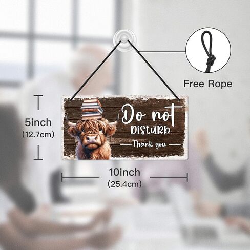 Putuo Decor Cute Highland Cow "Please Knock" و"Do Not Disturb" لافتة باب قابلة للعكس لتزيين باب PVC ريفي ممتع لغرف الأطفال والمكاتب والحضانات وغرفة النوم وغرفة الاجتماعات in Saudi Arabia