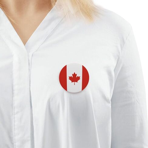 5Pcs Canada Flag Lapel Pins Canadians Flag Round Badge I Stand With Canada Support Canada in Saudi Arabia