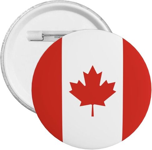 5Pcs Canada Flag Lapel Pins Canadians Flag Round Badge I Stand With Canada Support Canada in Saudi Arabia