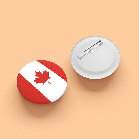 5Pcs Canada Flag Lapel Pins Canadians Flag Round Badge I Stand With Canada Support Canada in Saudi Arabia