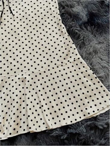 WDIRARA Women's Polka Dots Strapless Ruffle Mini Dress Lace Sleeveless Tube Dresses in Saudi Arabia