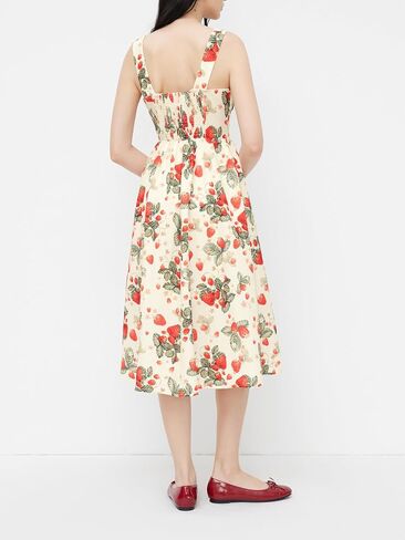 CIDER Strawberry Print Midi Dress Women's Sleeveless Summer Dress in Saudi Arabia
