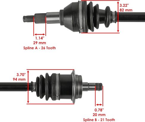 Caltric Front Rear Left and Right CV Joint Axle Compatible with Can-am Outlander 1000 4X4 XMR 2013 2014 2015-2018 in Saudi Arabia