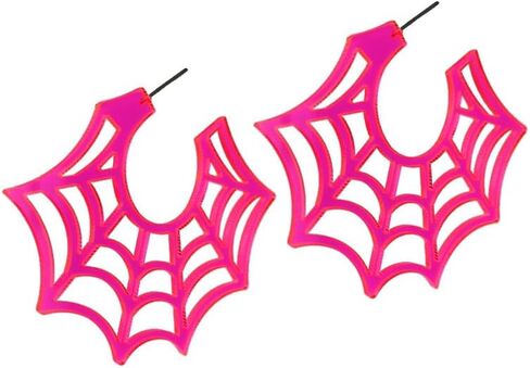 Colorful Halloween Spider Web Dangle Earrings for Women Acrylic Funny Halloween Earring Halloween Thanksgiving Cosplay Party Jewelry Gifts Trick or Treat Jewelry in Saudi Arabia