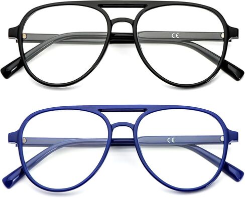 DXYXYO 3 Pack Oversized Retro Aviator Reading Glasses for Women, Mens Big Lightweight Blue Light Blocking Computer Readers in Kuwait