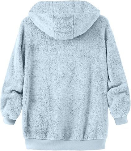 Mens Fuzzy Sherpa Jacket Winter Warm Casual Fleece Long Sleeve Full Zip Open Front Thermal Coat Cardigan Outwear in Saudi Arabia