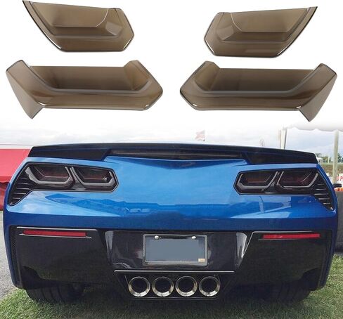 ECOTRIC Smoke Rear Tail Light Lens Compatible with 2014-2019 Corvette C7 Rear Taillight Kit Smoked Lens Protection Cover Accessories Acrylic in Saudi Arabia
