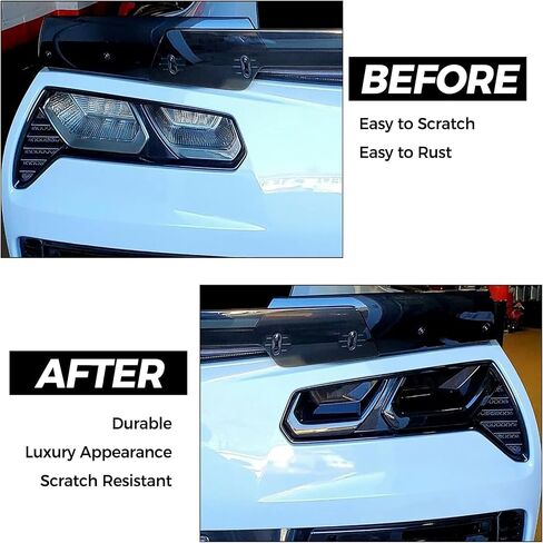 ECOTRIC Smoke Rear Tail Light Lens Compatible with 2014-2019 Corvette C7 Rear Taillight Kit Smoked Lens Protection Cover Accessories Acrylic in Saudi Arabia