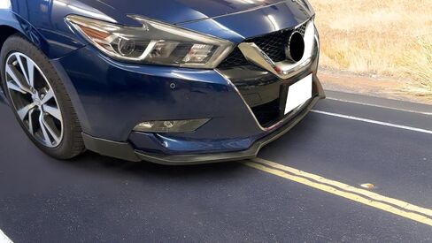 حافة ممتصة للصدمات الأمامية من IKON MOTORSPORTS متوافقة مع نيسان ماكسيما 2016-2018، لمسة نهائية للشفاه الأمامية من البولي يوريثان الأسود أسفل سبويلر الذقن in Saudi Arabia
