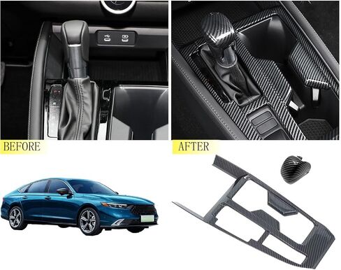 لوحة تحويل تروس وحدة التحكم المركزية وغطاء المقبض مناسب لسيارة Honda Accord وHybrid 2023 2024 2025 الملحقات الداخلية (ABS، ألياف الكربون) in Kuwait