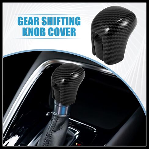 Gear Shift Knob Cover Automatic Transmission Lever Trim for Honda Civic 10th Gen 2016 2017 2018 2019 2020 2021 ABS Carbon Fiber Pattern Black Durable Material in Saudi Arabia