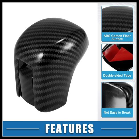 Gear Shift Knob Cover Automatic Transmission Lever Trim for Honda Civic 10th Gen 2016 2017 2018 2019 2020 2021 ABS Carbon Fiber Pattern Black Durable Material in Saudi Arabia