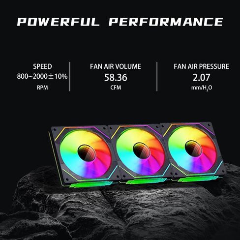 مروحة حافظة عكسية Prism 4 EX 120 مم ARGB، مرآة إنفينيتي RGB تأثير الضوء 5 فولت 3PIN مزامنة ضوء اللوحة الأم 800 ~ 1850 دورة في الدقيقة PWM PC مناسبة لحافظة الكمبيوتر ومبرد وحدة المعالجة المركزية (أبيض) in Saudi Arabia