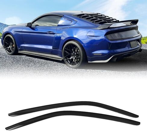 FREEMOTOR802 Tape-on Window Deflectors Fits 2015-2023 Ford Mustang Coupe (Not Convertible), Rain Guards Side Window Visors Wind Deflectors Vent Visors Slim Style Smoke Tinted Acrylic 2 Pieces in Saudi Arabia