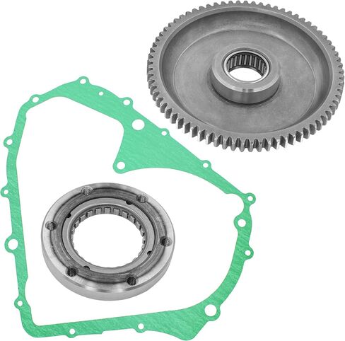 Caltric Starter Clutch and Driven Gear with Gasket Compatible with Suzuki Lt A400 Eiger 400 2002-2007 in Saudi Arabia
