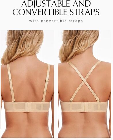 Deyllo Women's Push Up Bra Lace Padded Bras Underwire Plunge Add One Cup in Saudi Arabia