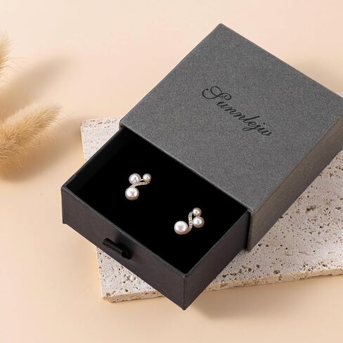 AAA+ Handpick Freshwater Cultured Pearl Earrings for Women, Gold Stud Earrings 8mm-9mm Hypoallergenic Earrings,Square Design in Kuwait