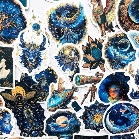 50-Piece Fantasy Book Stickers - Ocean Jungle Animals, Nature Scenes, Landmarks – Waterproof Vinyl Stickers for Scrapbooks, Laptops, Water Bottles in Kuwait