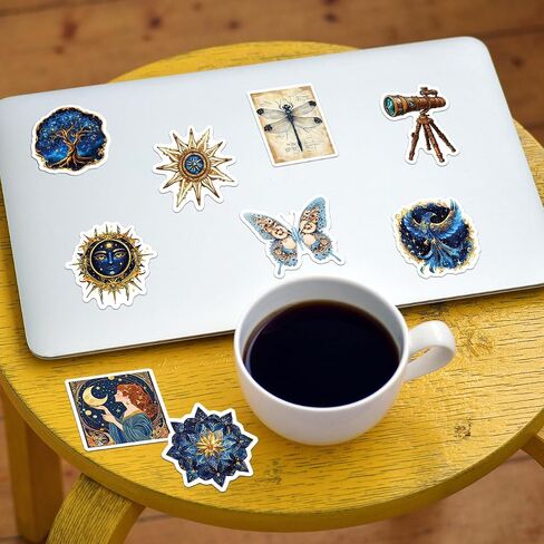 50-Piece Fantasy Book Stickers - Ocean Jungle Animals, Nature Scenes, Landmarks – Waterproof Vinyl Stickers for Scrapbooks, Laptops, Water Bottles in Kuwait