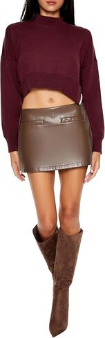 Forever 21 Women's Faux Pearl-Trim Cropped Sweater in Saudi Arabia