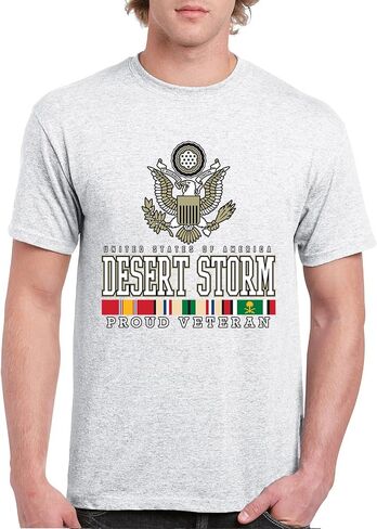 Desert Storm Proud Veteran T-Shirt American Army Gulf War Operation Served DD 214 Veterans Day Patriot Men's Tee in Saudi Arabia