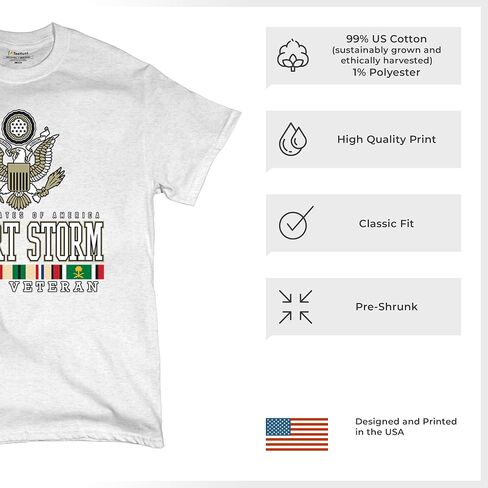 Desert Storm Proud Veteran T-Shirt American Army Gulf War Operation Served DD 214 Veterans Day Patriot Men's Tee in Saudi Arabia