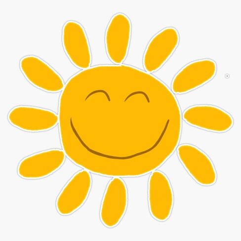 Smiley Sun Sticker Vinyl Waterproof Sticker Decal Car Laptop Wall Window Bumper Sticker 5" in Saudi Arabia