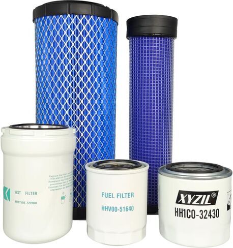 Filter Kit Compatible with Kubota SVL75-2 (SN 26158 & Above) Skid Steer Loader HH1C0-32430 HHTA0-59900 HHV00-51640 59800-26110 3A111-19130 Lube Oil Hydraulic Fuel Outer Inner Air Filter in Saudi Arabia