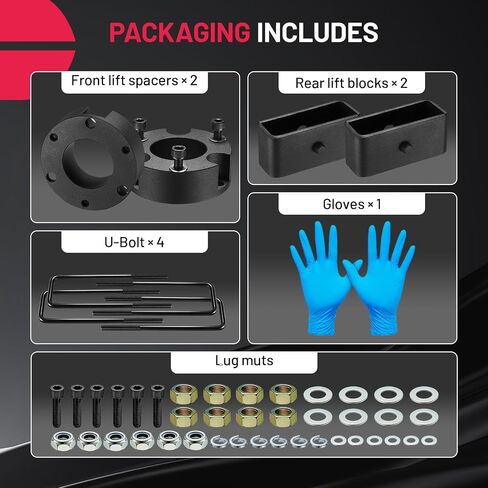 طقم رفع التسوية BDFHYK 3 بوصة أمامي و2 بوصة، متوافق مع Toyota Tacoma 4WD 2005-2022، 6061-T6 طقم تسوية فواصل دعامة الألومنيوم من أجل تاكوما in Saudi Arabia