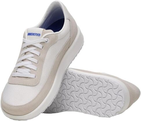 Birkenstock Womens Honnef Mesh Suede TEX (أبيض / أبيض عتيق، نظام مقاسات الأحذية الأمريكية، للبالغين، للنساء، رقمي، ضيق، 8) in Kuwait