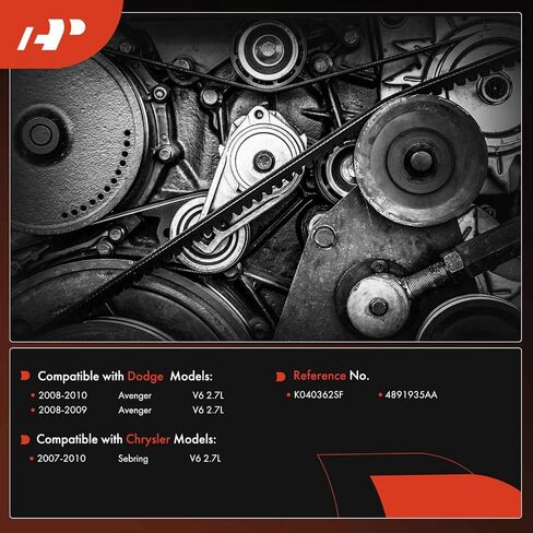 A-Premium Stretch Fit Serpentine Drive Belt Compatible with Dodge Avenger 2008-2010 & Chrysler Sebring 2007-2010, 2.7L in Saudi Arabia