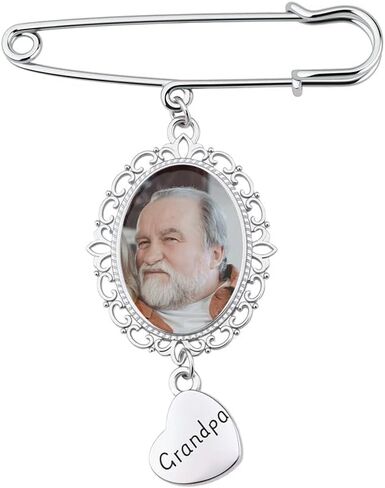 Memorial Photo Pin for Wedding Lace Picture Frame Brooch for Bride Groom in Kuwait